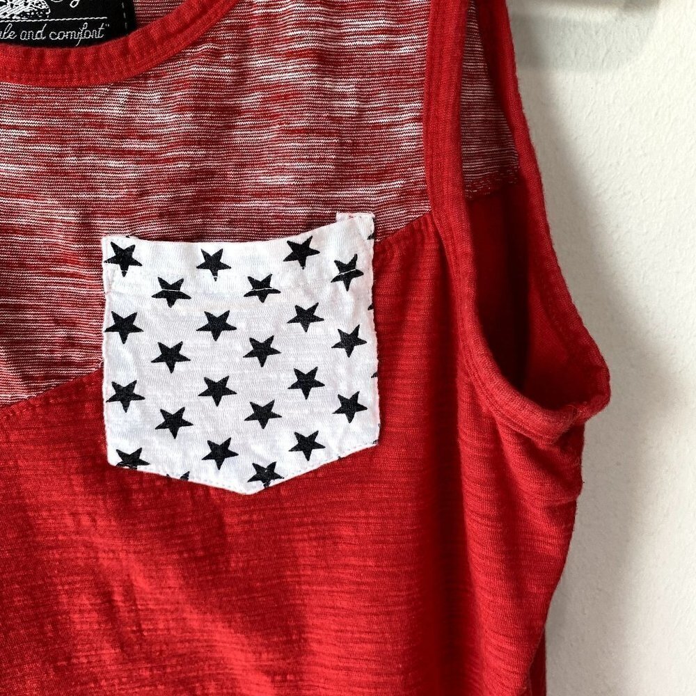 Broken Threads Red Patriotic Pocket Tank S - Picture 3 of 7